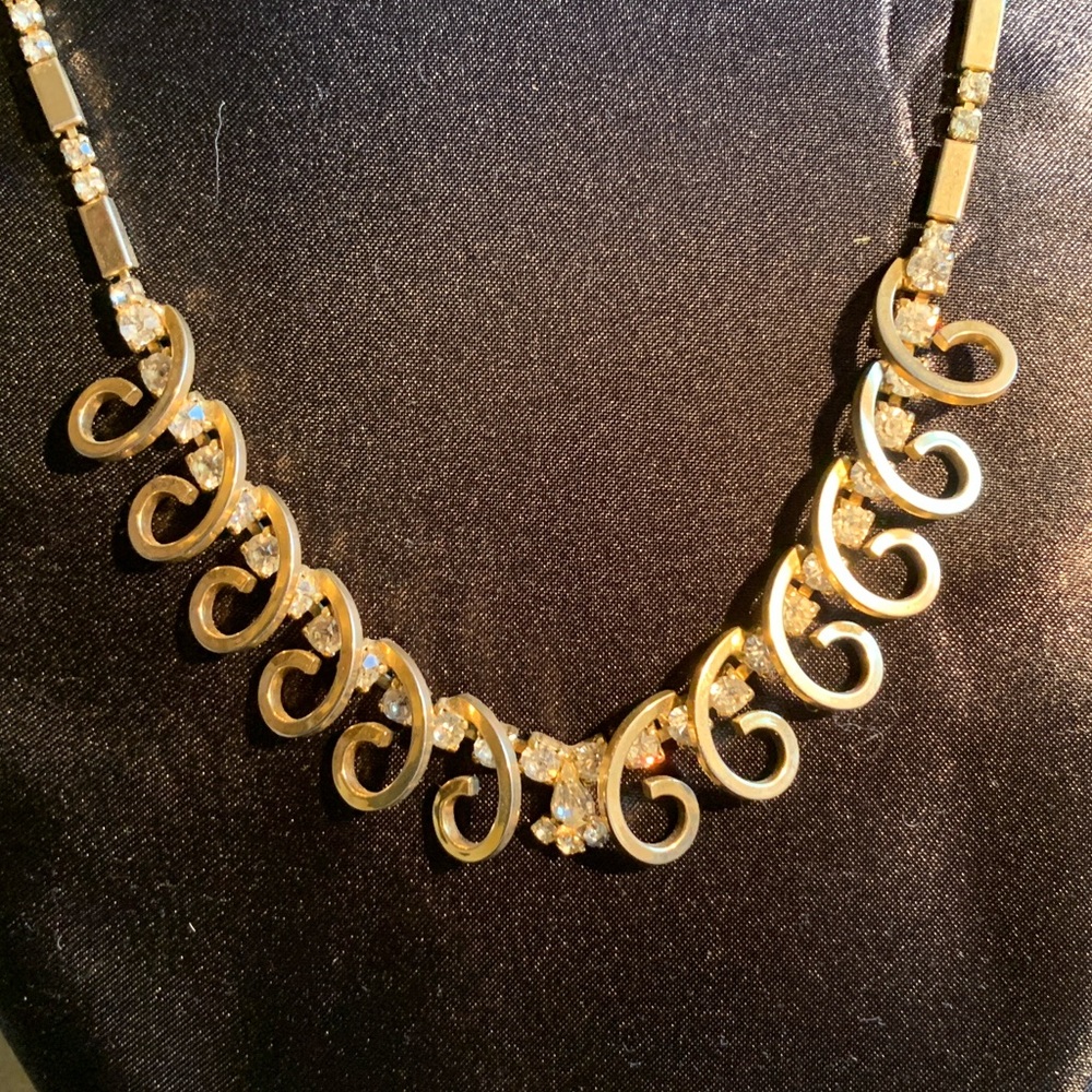 Rhinestone gold-tone necklace